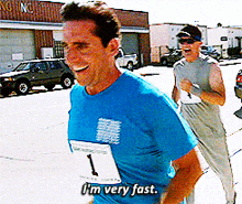 Michael Scott from The Office captioned 'I'm very fast'